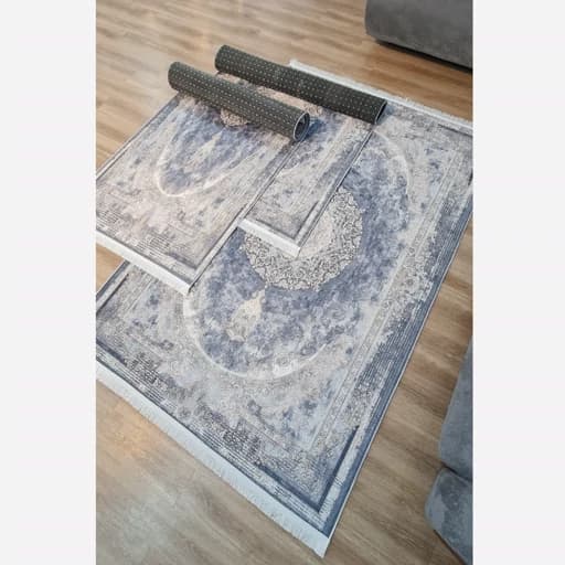 فرشینه مخمل طرح فرش طوسی وینتیج U54 — تصویر ۶