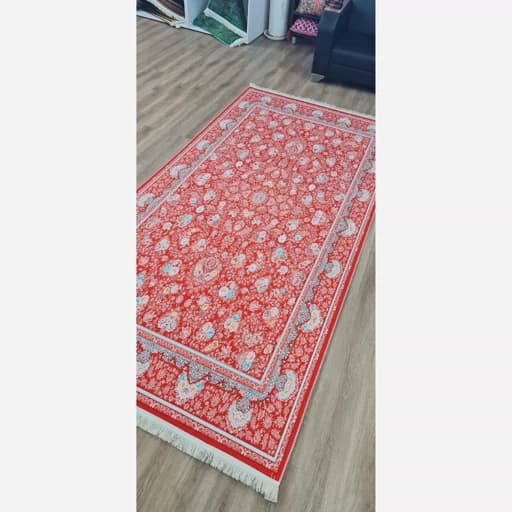 فرشینه مخمل رویه نرم و لطیف هازان ترک لاکی روشن افشان A130 — تصویر ۲