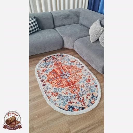 فرشینه بیضی | مخمل نرم و صاف | استُپ دار (ضدلغزش) b142 — تصویر ۸