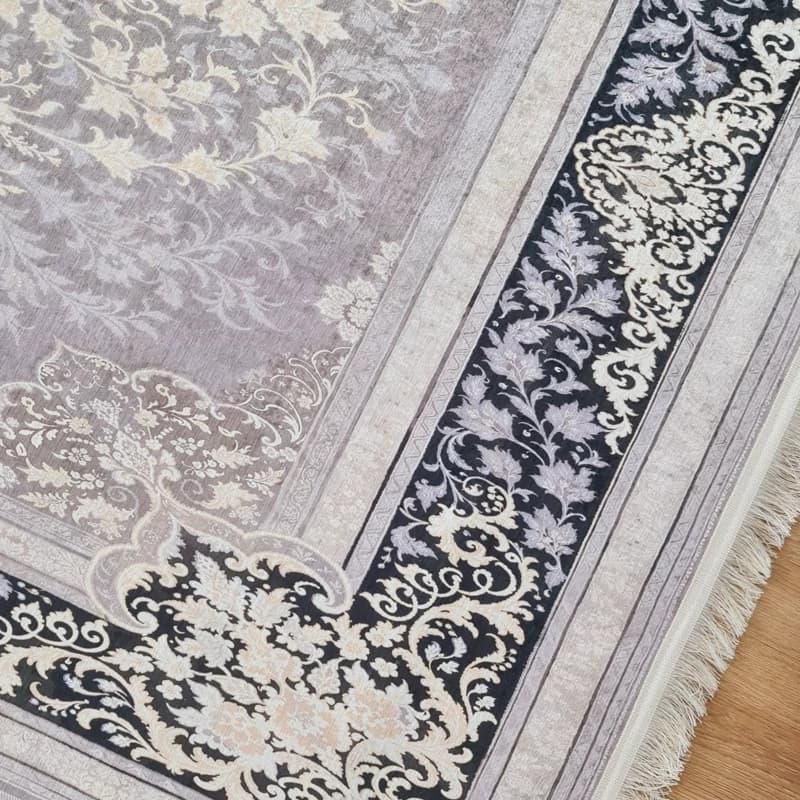 فرشینه طوسی مدرن جنس مخمل هازان تُرک استُپ دار(ابعاد دلخواه)ضد لغزش کد u13 — تصویر ۴