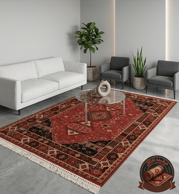 فرشینه رویه مخمل نرم و صاف طرح سنتی استُپ دار (ابعاد دلخواه) تولیدمیشه o129 — تصویر ۲