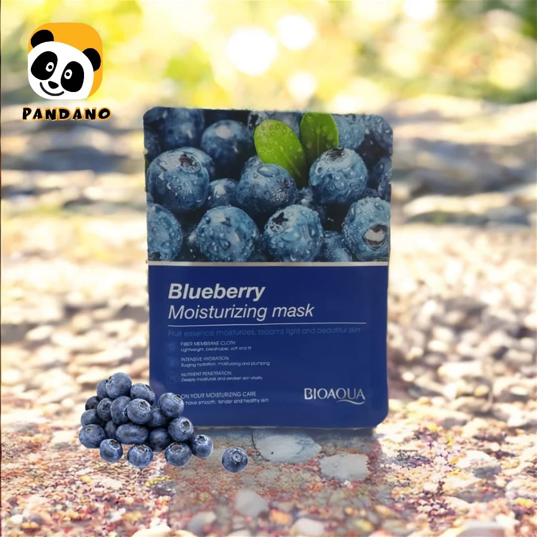 ماسک ورقه ای آبرسان بلوبری بیوآکوا (BIOAQUA) — تصویر ۳