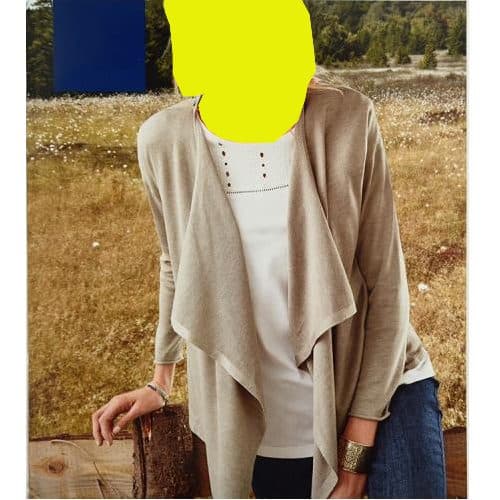 ژاکت کشبافت چیبو آلمان سایز 32-34 رنگ خاکی — تصویر ۲
