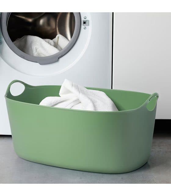 سبد لندری ایکیا مدل IKEA-TORKIS رنگ سبز — تصویر ۲