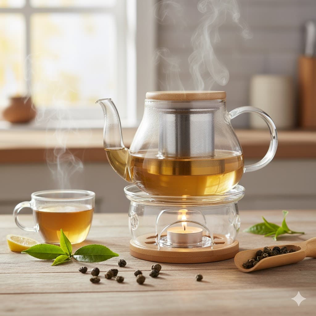 قوری پیرکس درچوبی 850MLیونیک کد UN-7912 — تصویر ۲