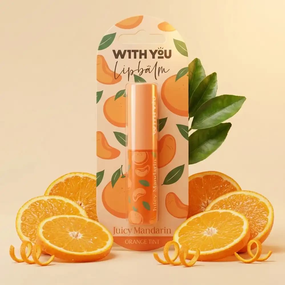 بالم لب رنگی ویت یو (With You) رایحه نارنگی Juicy Mandarin با تناژ نارنجی ملایم وزن 2.6 گرم — تصویر ۲
