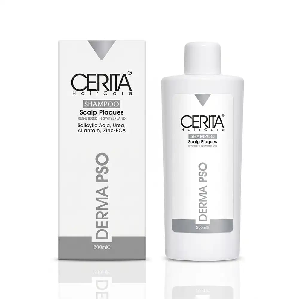 شامپو ضد پوسته و پسوریازیس سریتا (CERITA) مدل DERMA PSO حجم ۲۰۰ میلیلیتر