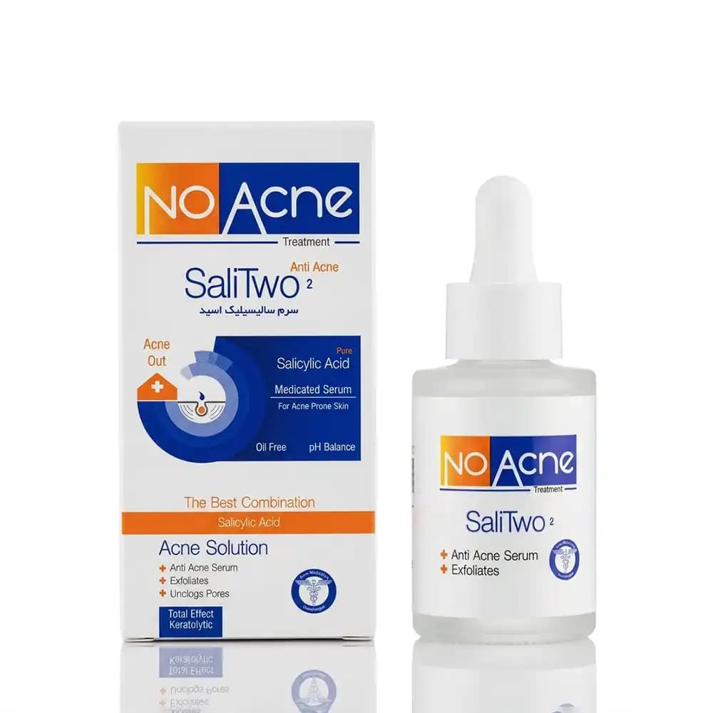 سرم ضد جوش و لایه‌بردار سالیسیلیک اسید نو آکنه (No Acne) مدل SaliTwo حجم ۳۰ میلی‌لیتر