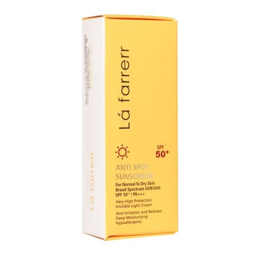 کرم ضد آفتاب و ضد لک بی رنگ پوست خشک و معمولی SPF50 لافارر 40 میلی لیتر — تصویر ۵
