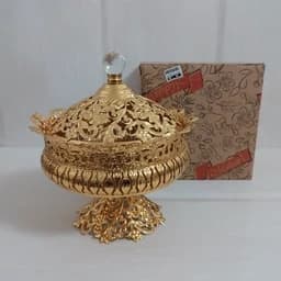آجیل خوری بزرگ پایه دار سیلور طلایی ماهان (آجیل خوری بزرگ) — تصویر ۲