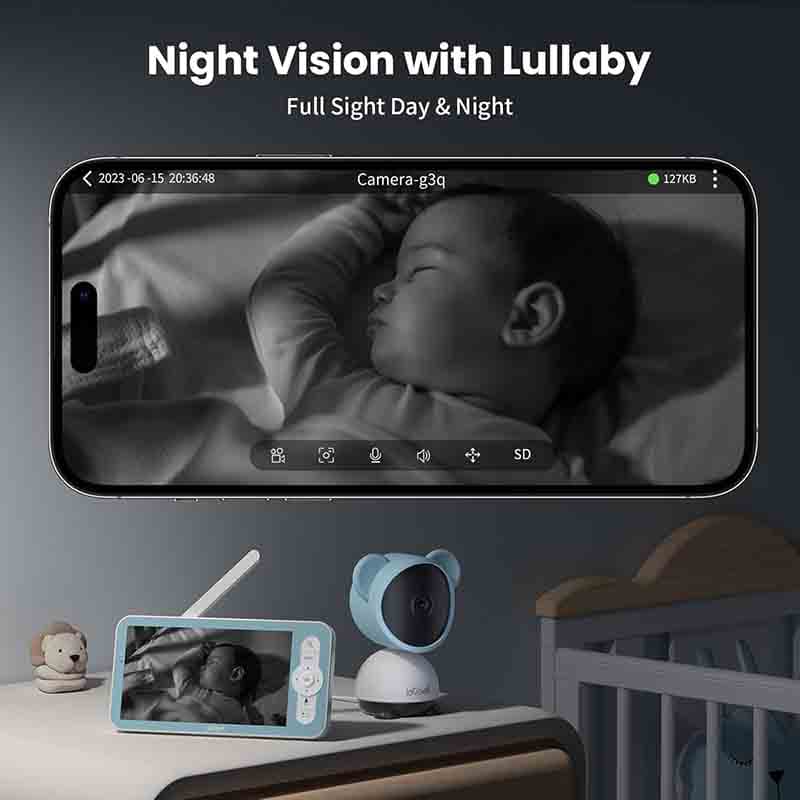 دوربین ومانیتور امنیتی کودک برند ieGeek Baby 7S (استوک) — تصویر ۸