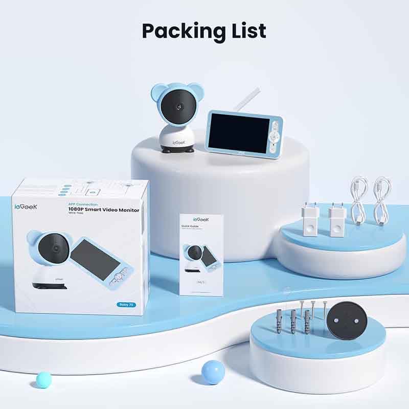 دوربین ومانیتور امنیتی کودک برند ieGeek Baby 7S (استوک) — تصویر ۳