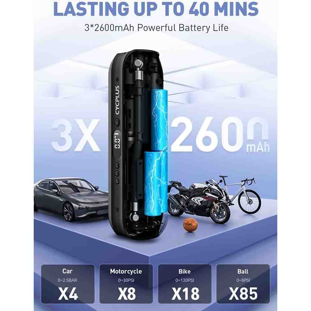 پمپ باد شارژی خودرو CYCPLUS مدل A2 — تصویر ۶
