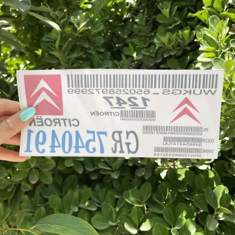 برچسب بارکد سیتروئن کد 1247 — تصویر ۵