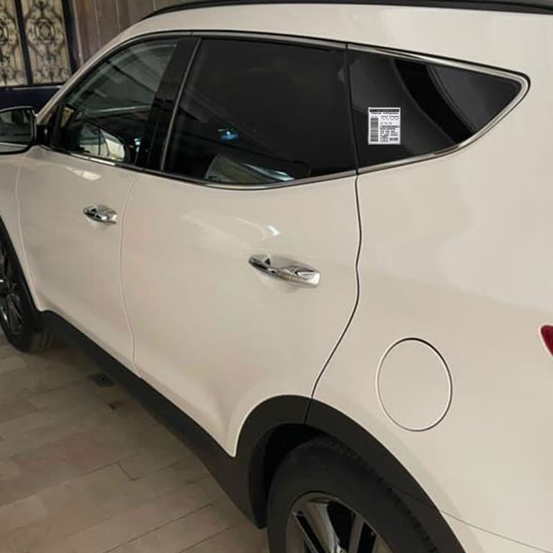 برچسب شیشه لچکی بارکد تویوتا کد 106 — تصویر ۲