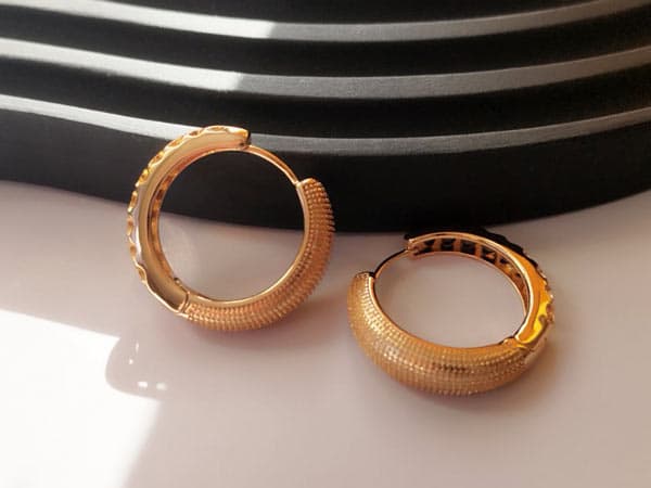 گوشواره نگینی حلقه ای ژوپینگ — تصویر ۶