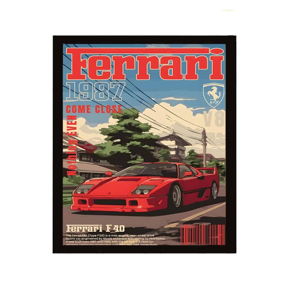 تابلو مخمل 35×45 طرح – Ferrari