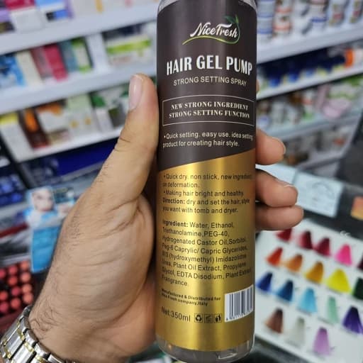 ژل موی پمپی نایس فرش (NiceFresh) مدل پروتئین کلاژن – مغذی با روغن آرگان مراکش | 350 میلی حالت دهی قوی با خواص مواد — تصویر ۲