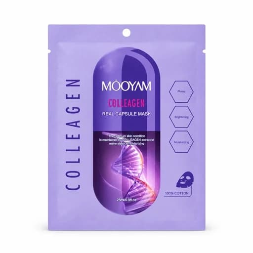 ماسک ورقه ای کلاژن مویام (MOOYAM) | حجم 25 میلیلیتر سفتکننده و کلاژن ساز پوست صورت