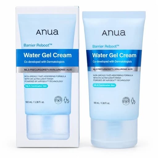 ژل کرم آنوا اورجینال به ضمانت آبرسان و ترمیم کننده پوست مدل بریر ریبوت حجم 100 میل Anua Barrier Reboot Water Gel Cream
