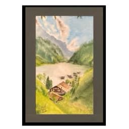 تابلو نقاشی آبرنگ نقش رنگ مدل طبیعت S127 اندازه 25x35x2 — تصویر ۲
