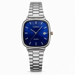 ساعت مچی مردانه کاسیو اولدمانی CASIO موتور ژاپن صفحه آبی — تصویر ۲