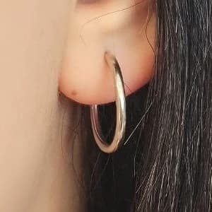 گوشواره نقره دخترانه تراش حلقه ای فارا سایز 2(نقره عیار 925)