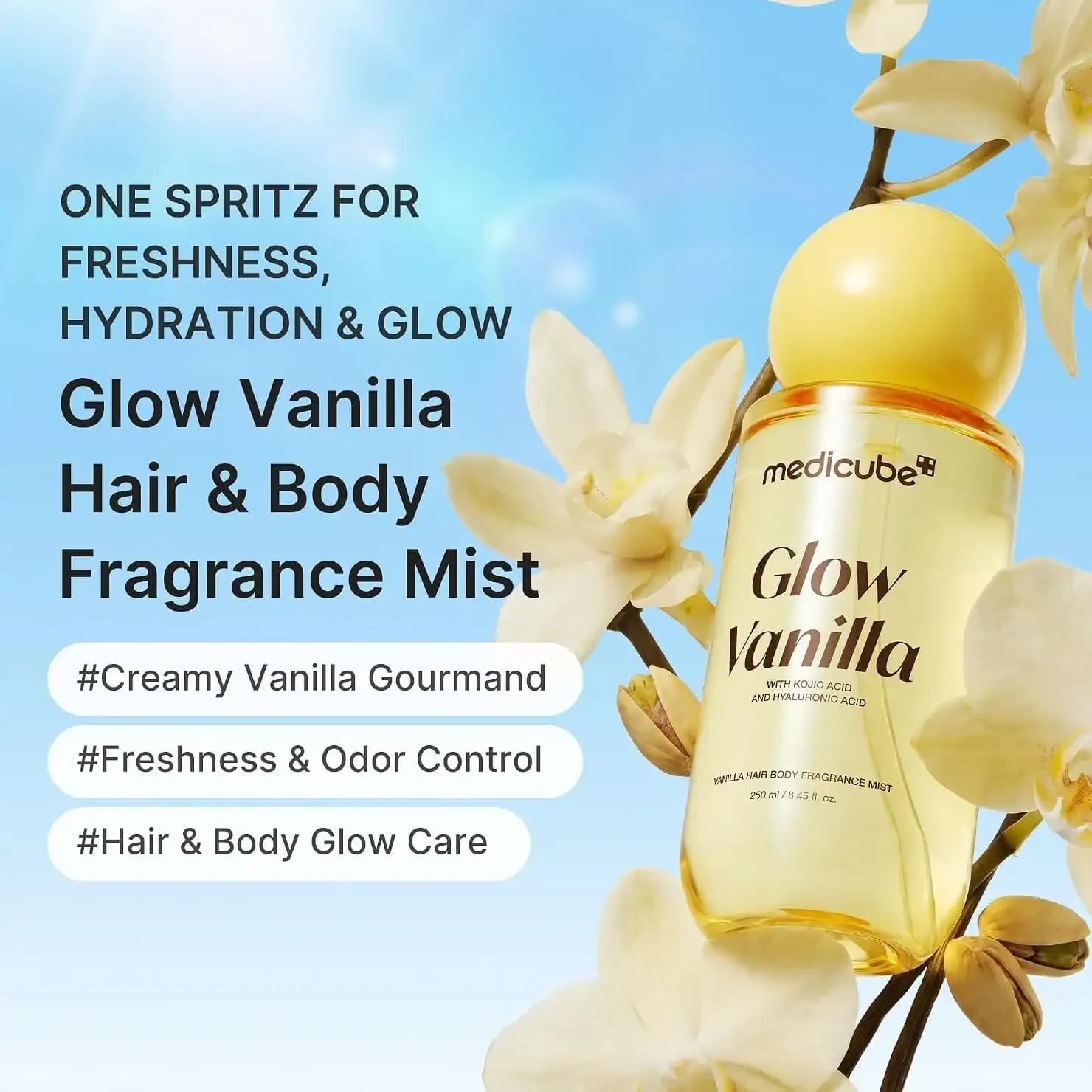 میست مو و بدن مدی کیوب Glow Vanilla حجم 100 میل — تصویر ۵