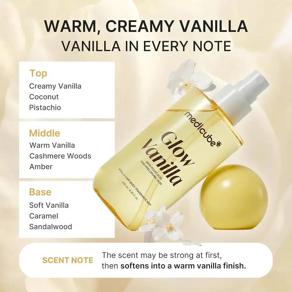 میست مو و بدن مدی کیوب Glow Vanilla حجم 100 میل — تصویر ۲