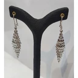 گوشواره نقره طرح تراش عیار 925 — تصویر ۲