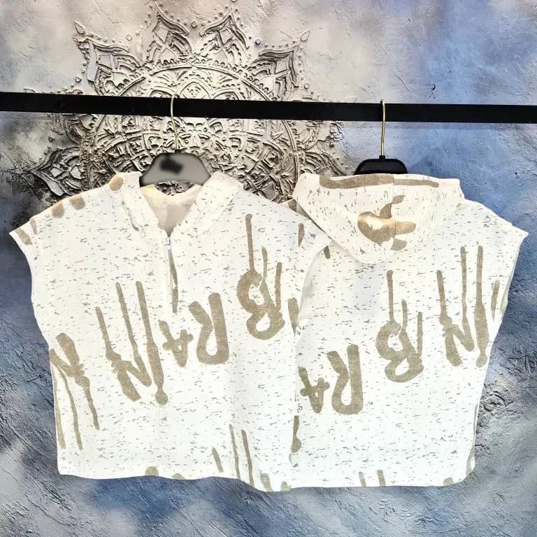 وست کلاهدار بچگانه و زنانه نخ پنبه ترک تابستانه سایز 3 تا 14 سال — تصویر ۶