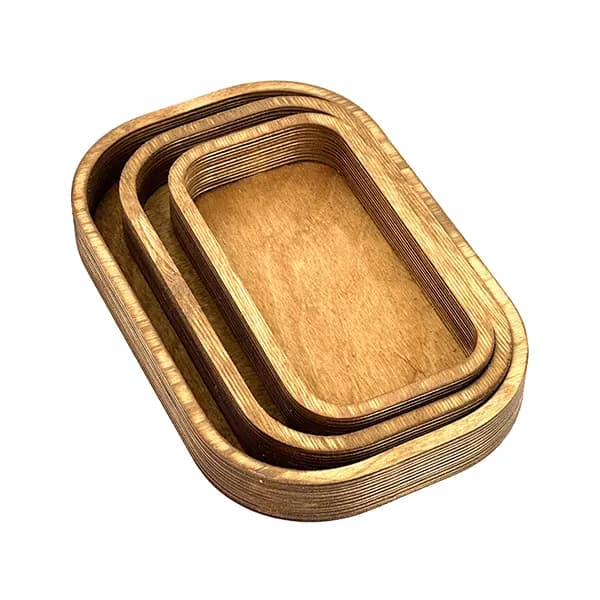 سینی مستطیل سه تیکه چوبی — تصویر ۳