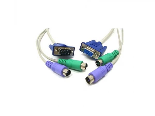 کابل KVM درجه1 سفید PS2 به طول 1.5 متر — تصویر ۲