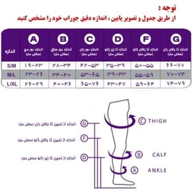 جوراب واریس سایز لارج-ایکس لارج BD ورنا — تصویر ۲