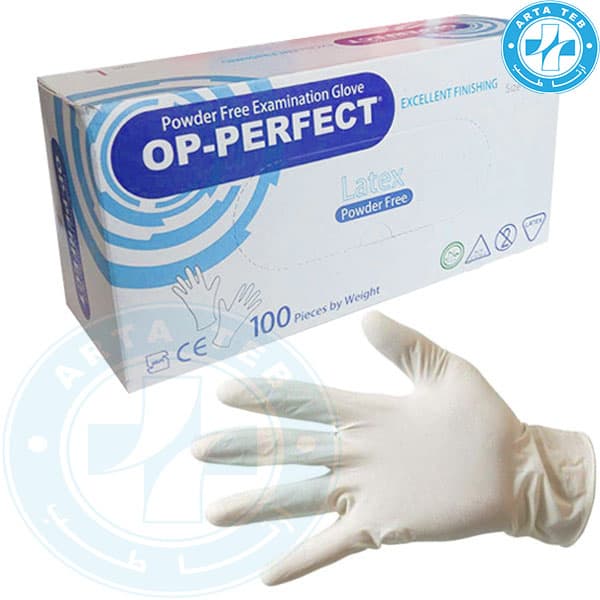 دستکش لاتکس سایز L | بدون پودر OP Perfect