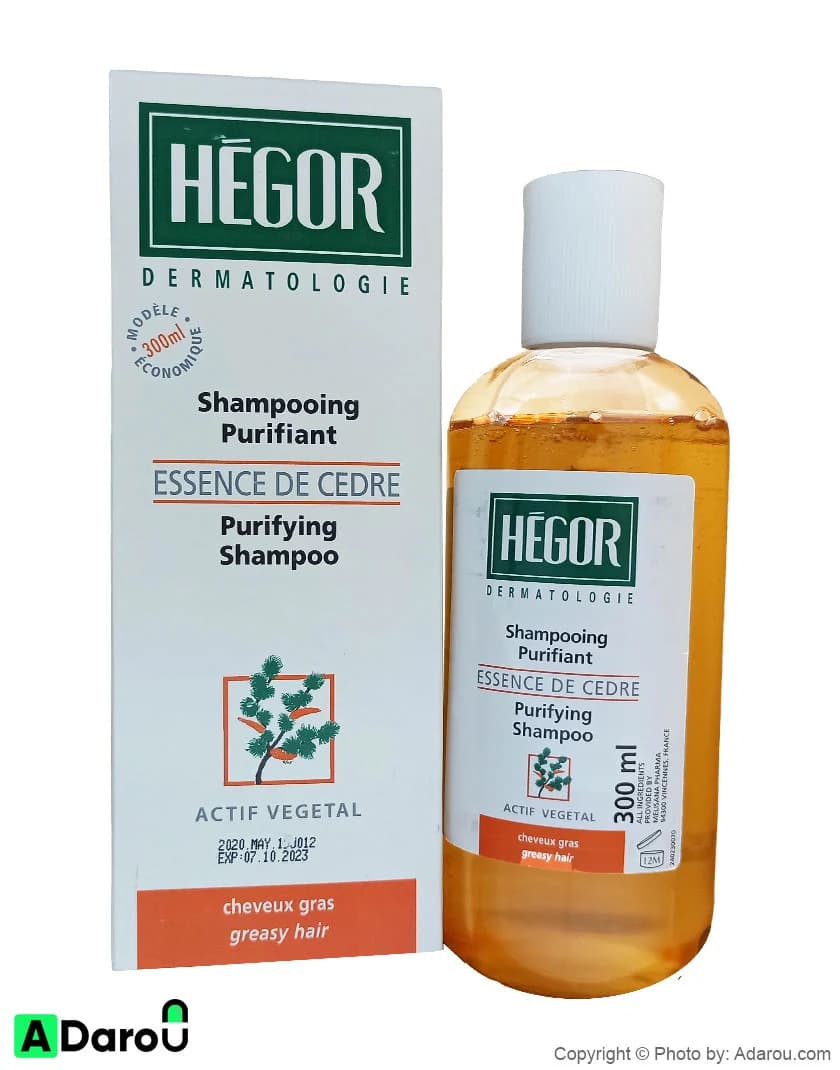 شامپو کنترل‌کننده موی چرب حاوی عصاره سدر هگور 300 میلی لیتر Hegor