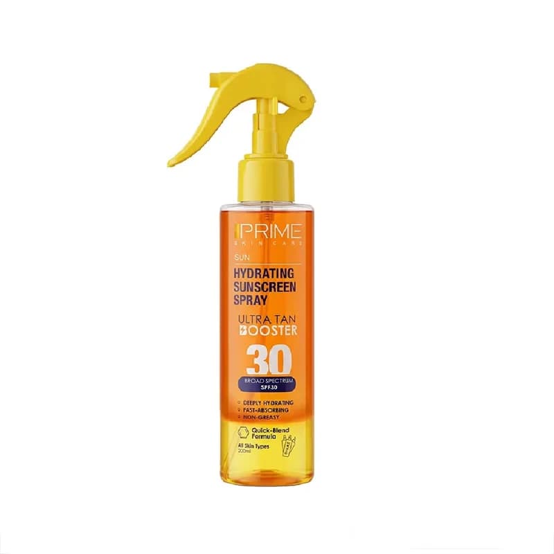 اسپری ضدآفتاب SPF30 دو فاز پرایم مدل آبرسان حجم 200 میلی لیتر
