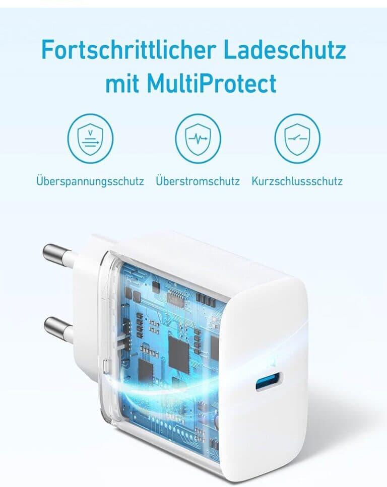 شارژر دیواری 20 وات انکر مدل B2347 به همراه کابل USB-C to USB-C به طول 1.5 متر — تصویر ۴