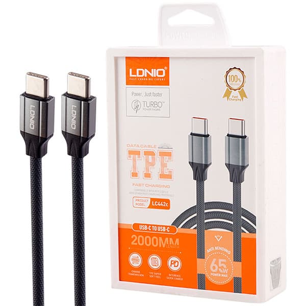 کابل شارژ دو سر تایپ سی 65W الدینیو LDNIO LC442C C-C Fast Charging 65W Cable — تصویر ۲