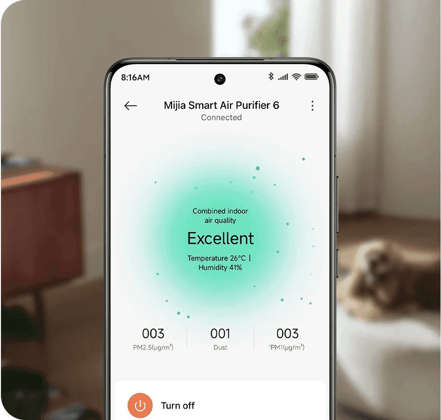 دستگاه تصفیه کننده هوا 5 فیلتر میجیا مدل Smart Air Purifier 6 Global — تصویر ۶