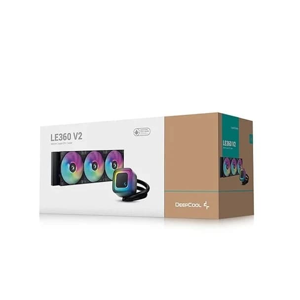 خنک‌کننده پردازنده آبی دیپ کول مدل LE360 v2 ARGB، با 3 فن، کانکتور پمپ 4 پین، سازگار با سوکت‌های LGA1851، LGA1700، LGA1200، LGA1151، LGA1150، LGA1155، AM4 و AM5 — تصویر ۲