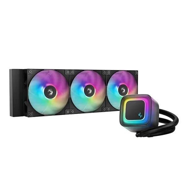 خنک‌کننده پردازنده آبی دیپ کول مدل LE360 v2 ARGB، با 3 فن، کانکتور پمپ 4 پین، سازگار با سوکت‌های LGA1851، LGA1700، LGA1200، LGA1151، LGA1150، LGA1155، AM4 و AM5