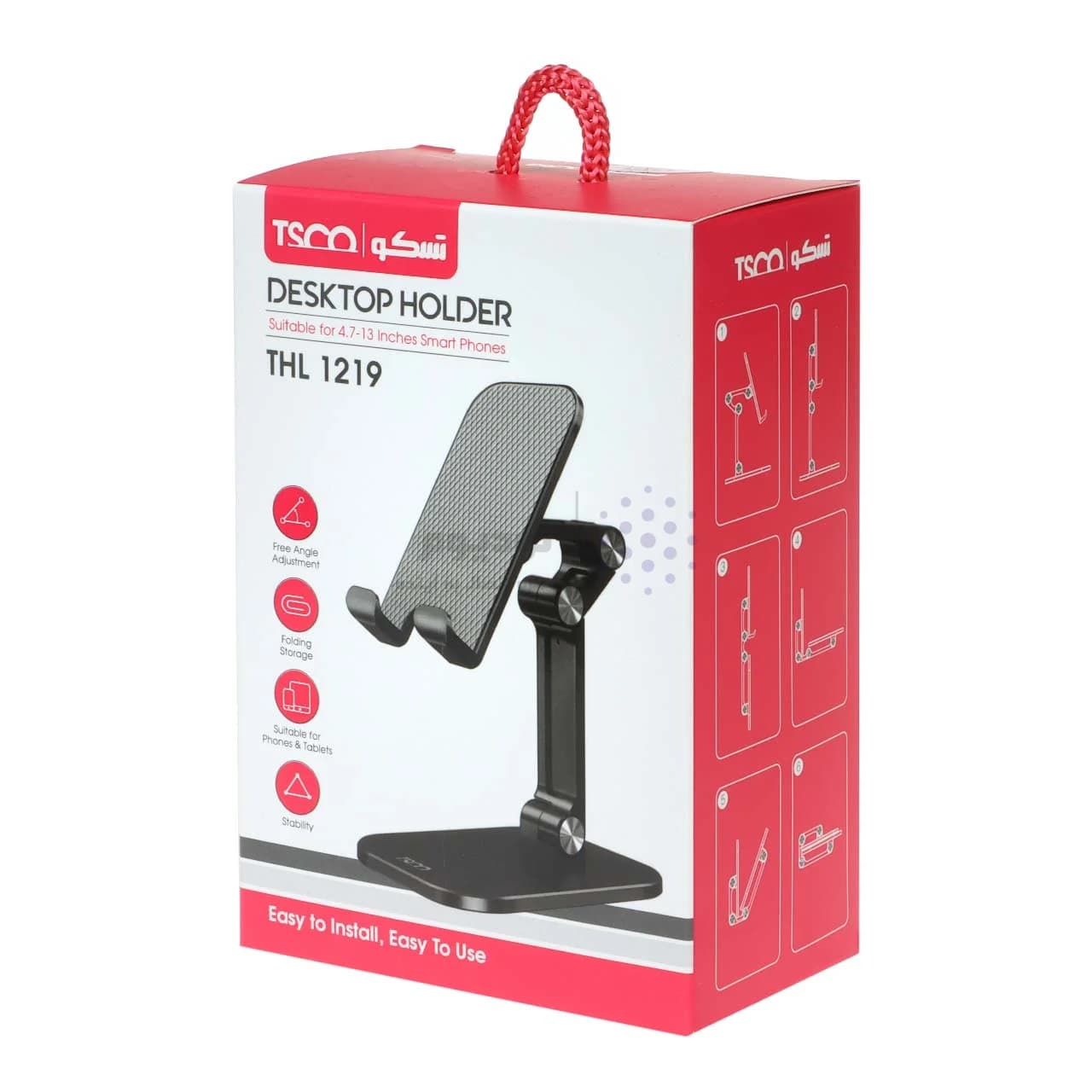 هولدر گوشی موبایل پایه دار رومیزی TSCO مدل THL 1219 – مشکی — تصویر ۷