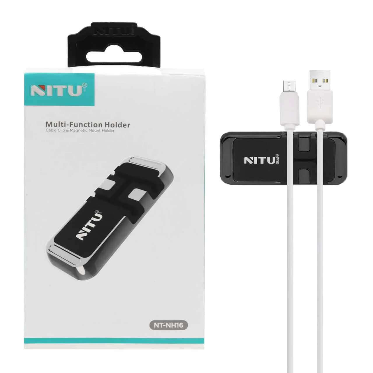 هولدر گوشی موبایل و کابل مگنتی NITU مدل NH16 – مشکی