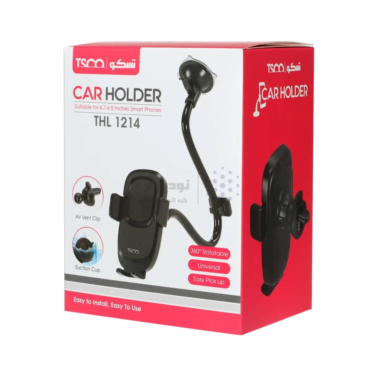 هولدر گوشی موبایل پایه دار TSCO مدل THL 1214 – مشکی (به همراه گیره اتصال به دریچه کولر) — تصویر ۵