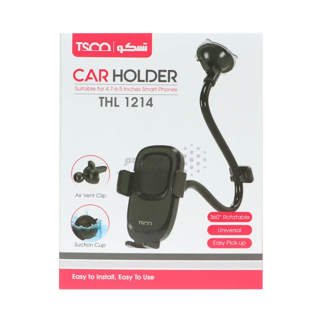 هولدر گوشی موبایل پایه دار TSCO مدل THL 1214 – مشکی (به همراه گیره اتصال به دریچه کولر) — تصویر ۴
