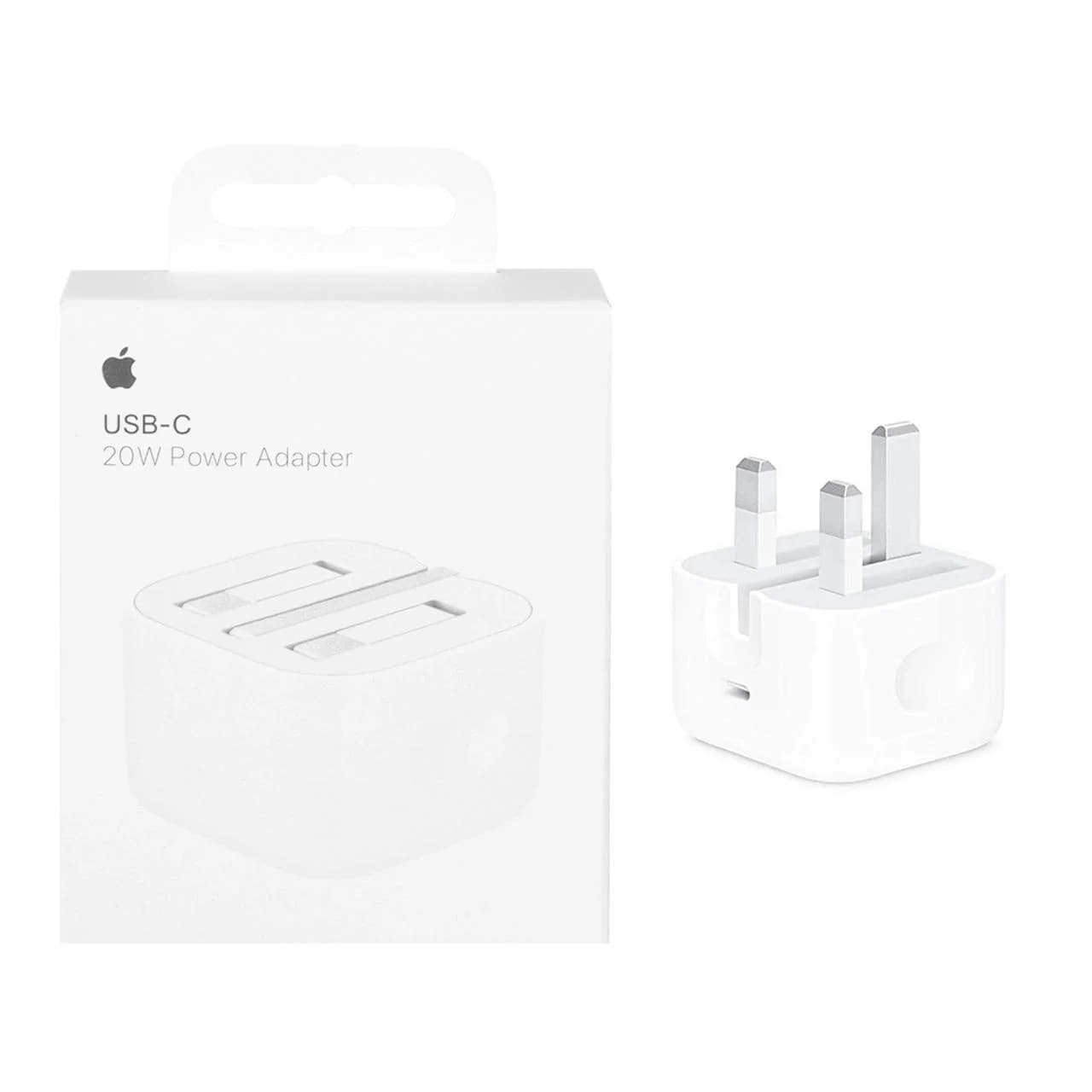 شارژر دیواری سه پین Apple مدل MHJF3B/A A2344 20W – سفید – NZR (اصل چین)