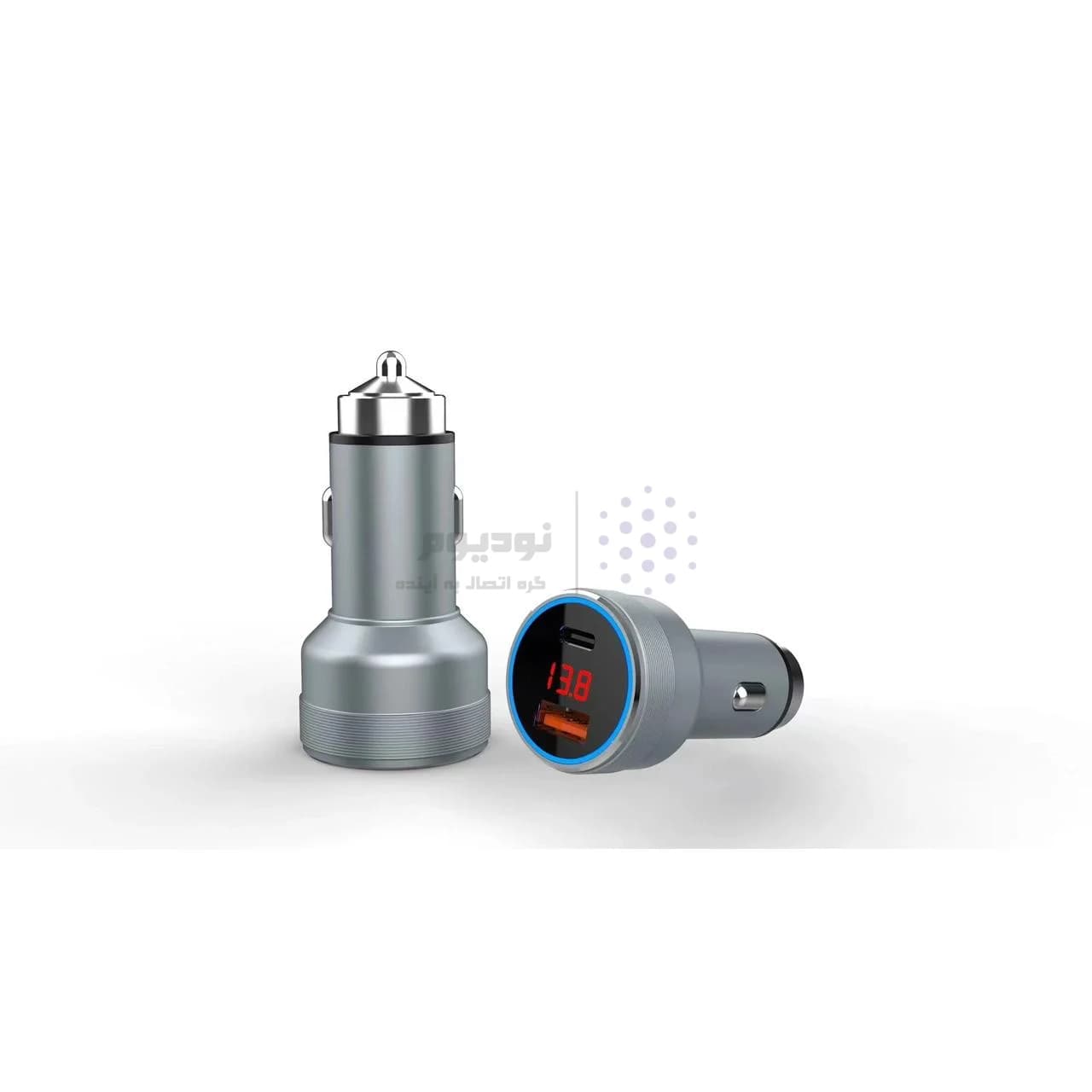 شارژر فندکی PD و فست دو پورت TwinMax مدل MX-24 52.5W – نقره ای — تصویر ۲