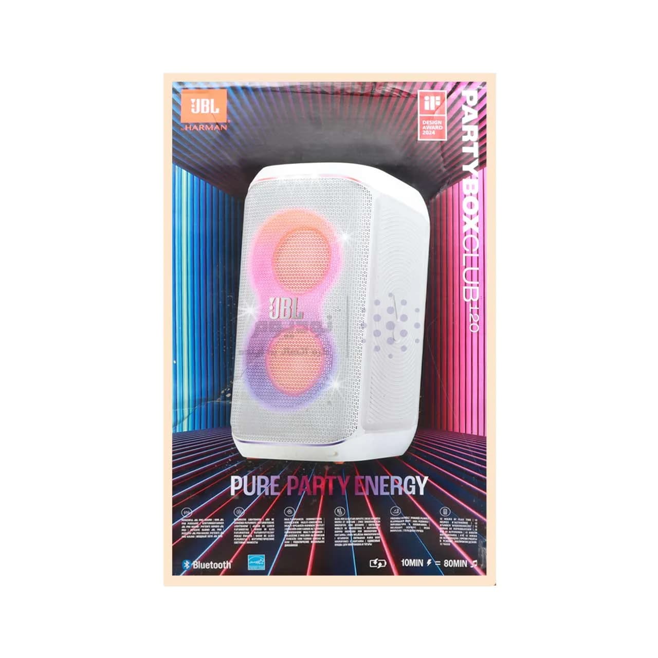 اسپیکر چمدانی JBL مدل PARTYBOX CLUB 120 – سفید (گارانتی 18 ماهه شرکتی) — تصویر ۴