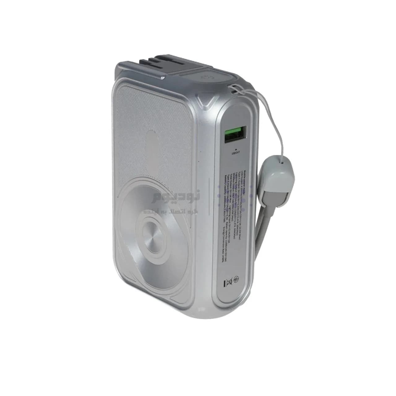 پاوربانک PD و فست شارژ TwinMax 20000mAh مدل MZ-18 22.5W – نقره ای — تصویر ۴